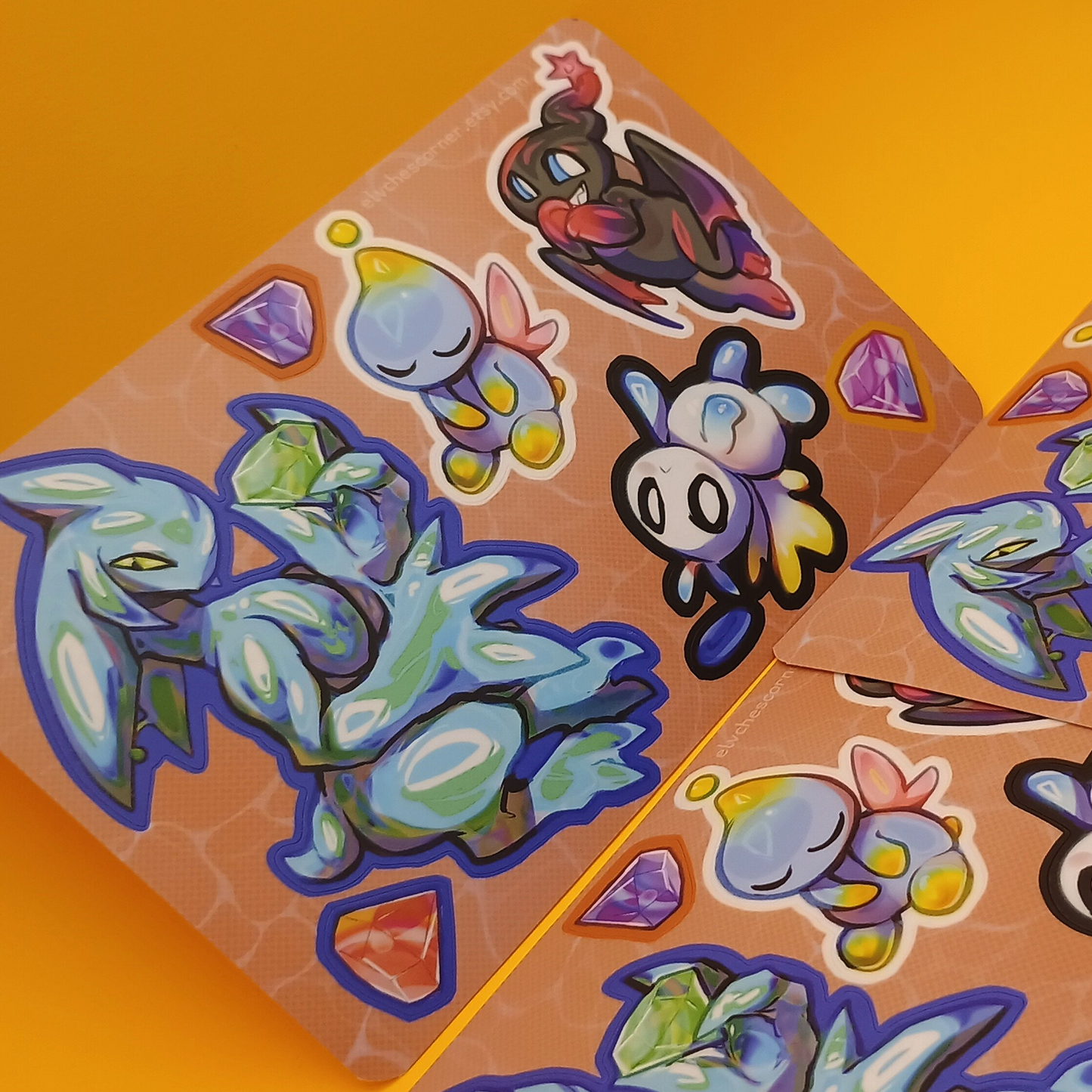 Chaos and Chao matte sticker sheet 4x6in / 10x15cm