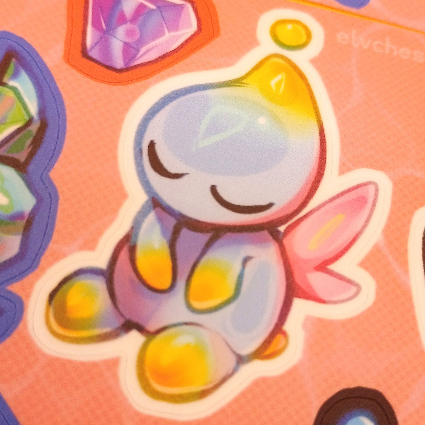 Chaos and Chao matte sticker sheet 4x6in / 10x15cm