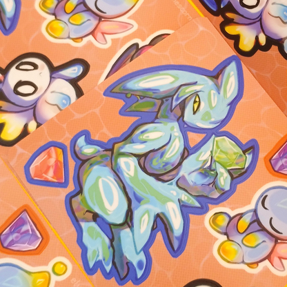 Chaos and Chao matte sticker sheet 4x6in / 10x15cm