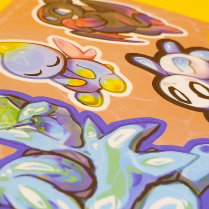 Chaos and Chao matte sticker sheet 4x6in / 10x15cm