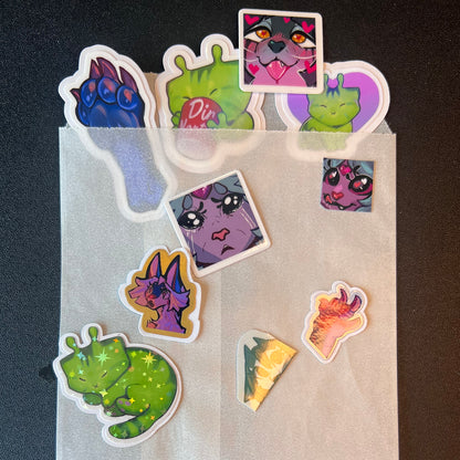 10 random 1 inch sticker flakes | decals stationery set