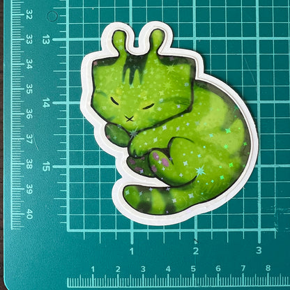 Eepy kitty star holo sticker 3in || 7.5cm