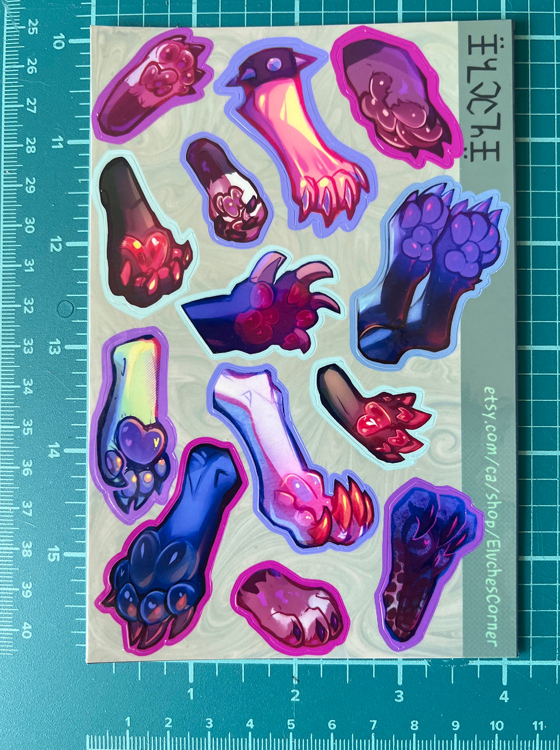 4x6 paws sticker sheet || 4x6in 10x15cm
