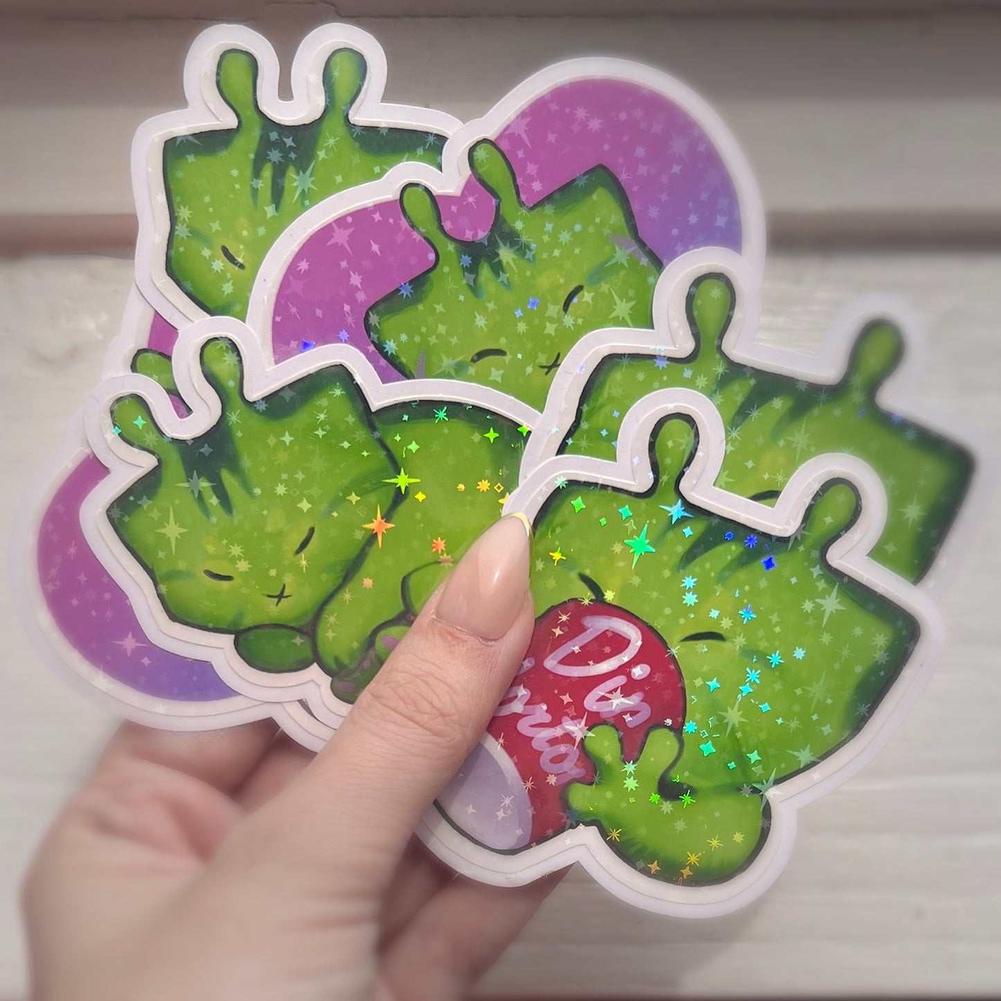 Alien kitty star holo sticker 3in || 7.5cm