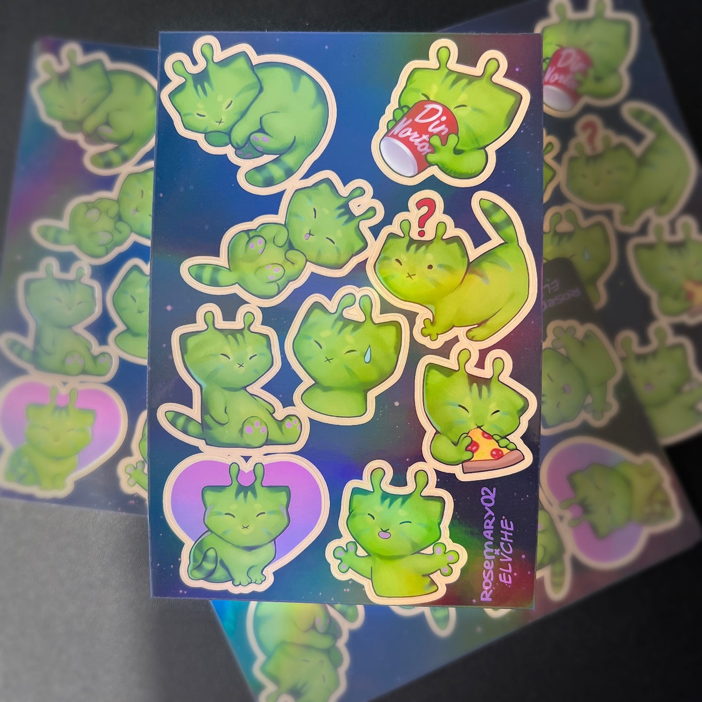 Alien glorp kitty sticker sheet || 4x6in 10x15cm