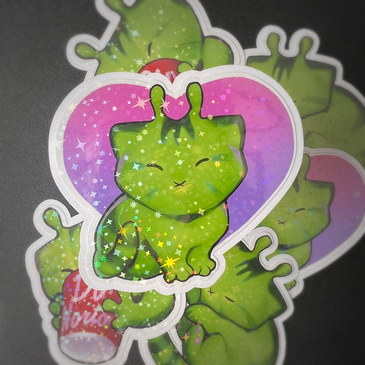 Love kitty star holo sticker 3in || 7.5cm