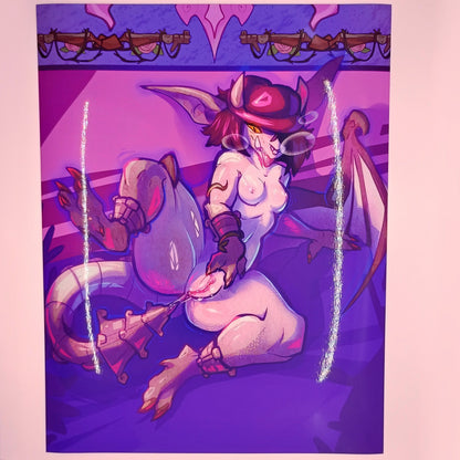 Ivy gargoyle purple glossy art print - big
