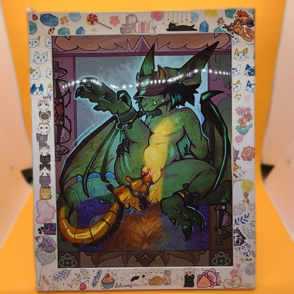 Ivy gargoyle yellow glossy art print - big