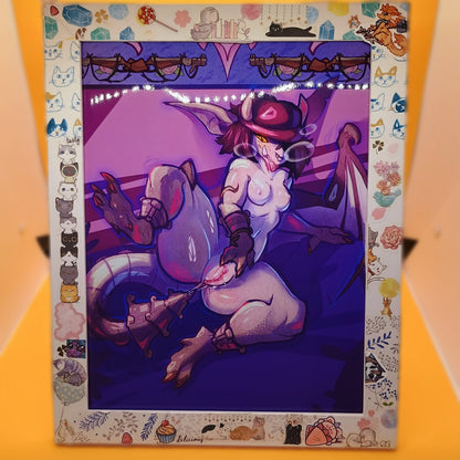 Ivy gargoyle purple glossy art print - big