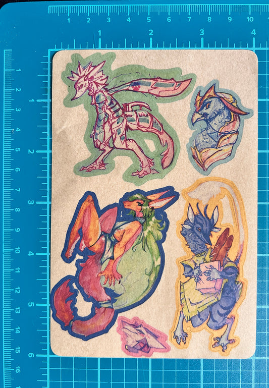 SET OF TWO  sketchbook sticker sheets || 4x6in 10x15cm