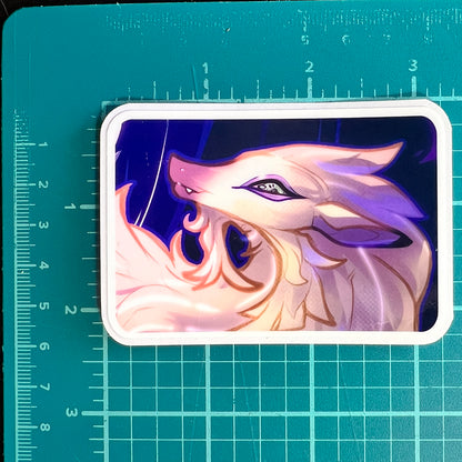 Lukaon wolf glossy sticker 3in || 7.5cm