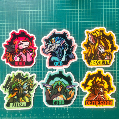 Anxiety glossy sticker 3in|7cm