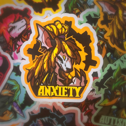 Anxiety glossy sticker 3in|7cm