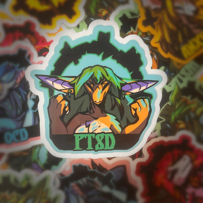 PTSD glossy sticker 3in|7cm