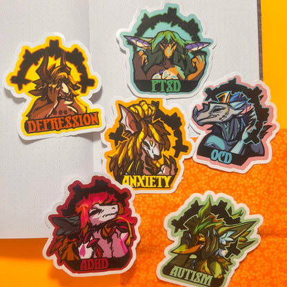 Anxiety glossy sticker 3in|7cm