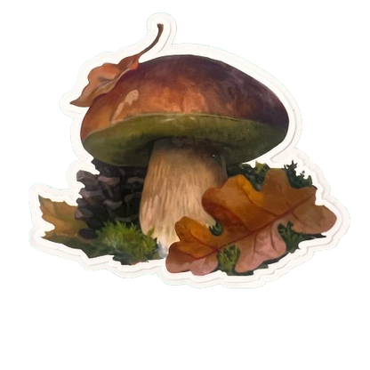 Mushroom glossy sticker 3in|7cm
