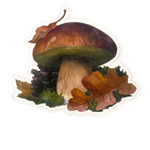 Mushroom glossy sticker 3in|7cm