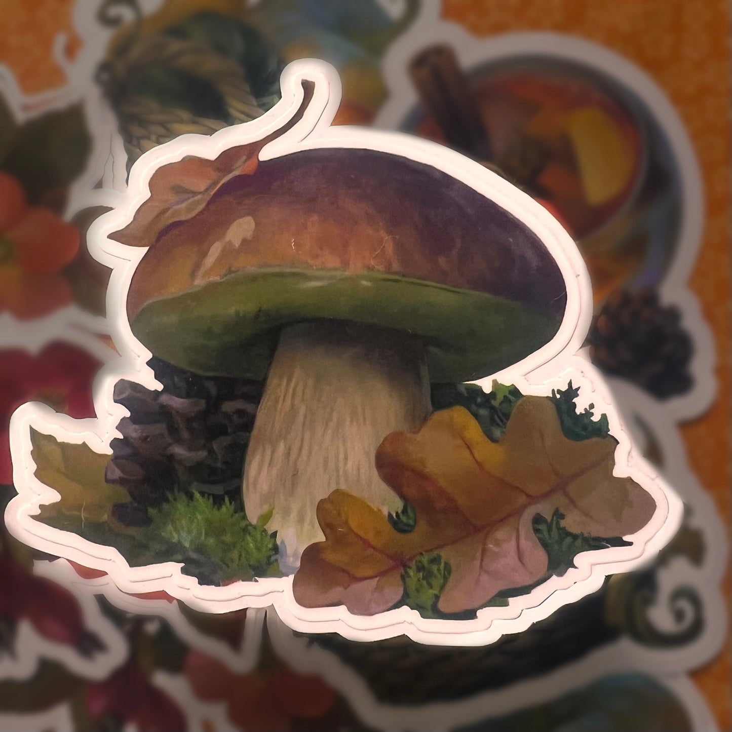 Mushroom glossy sticker 3in|7cm