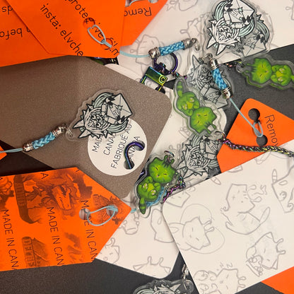 Small Alienkitty Glorp Keychain 1.5in | 3cm