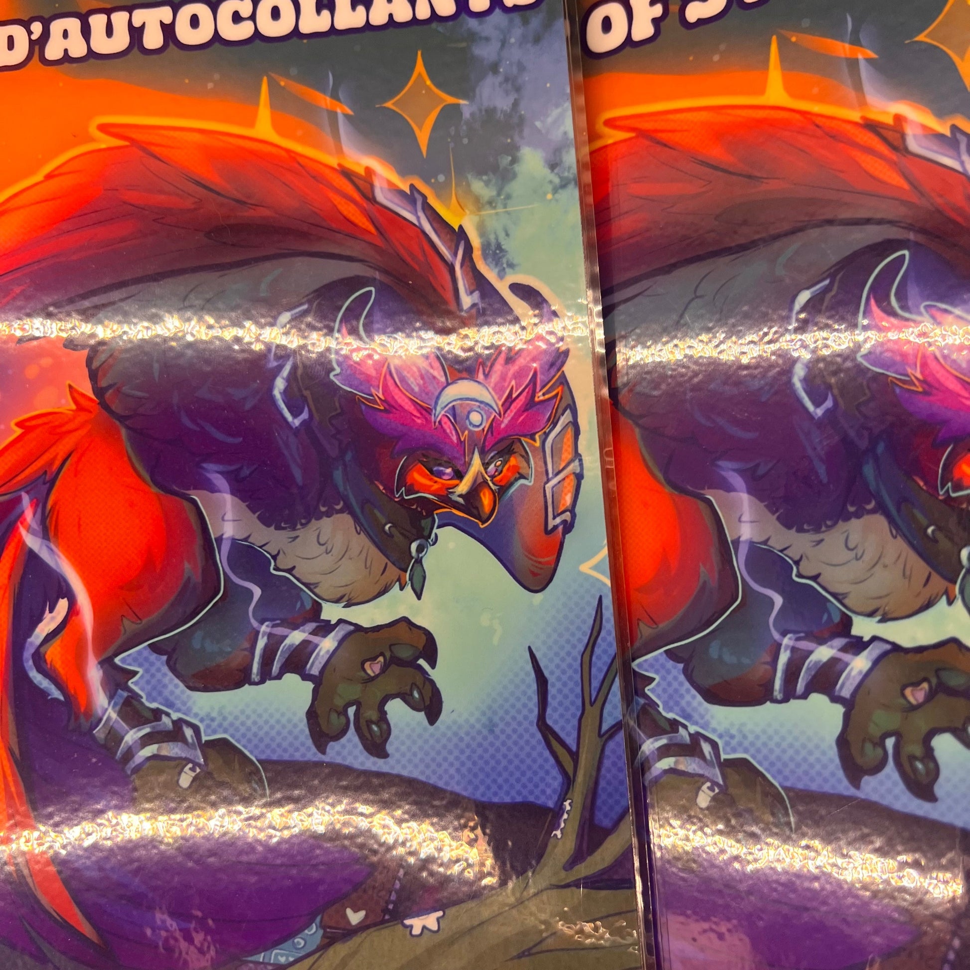 Colorful comic book panel with a character in action