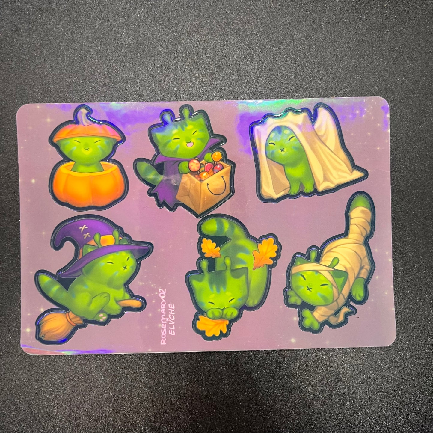 Holo Alien Kitty Autumn Sticker Sheet 4x6 in | 10x15 cm