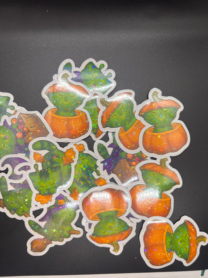 Witch kitty star holo sticker 3in || 7.5cm