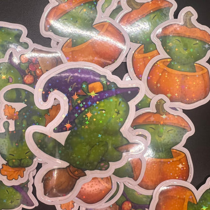 Witch kitty star holo sticker 3in || 7.5cm