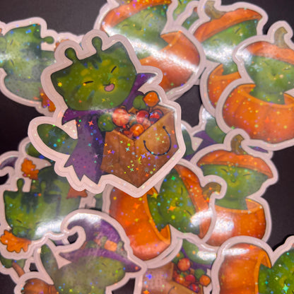 Witch kitty star holo sticker 3in || 7.5cm