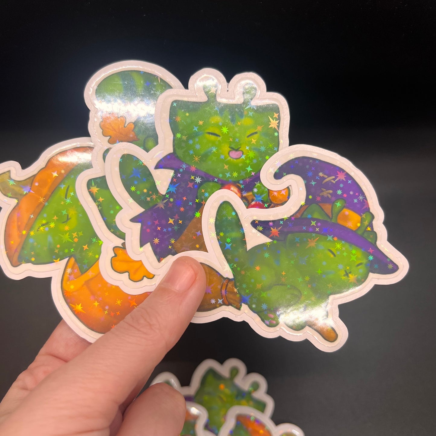 Witch kitty star holo sticker 3in || 7.5cm
