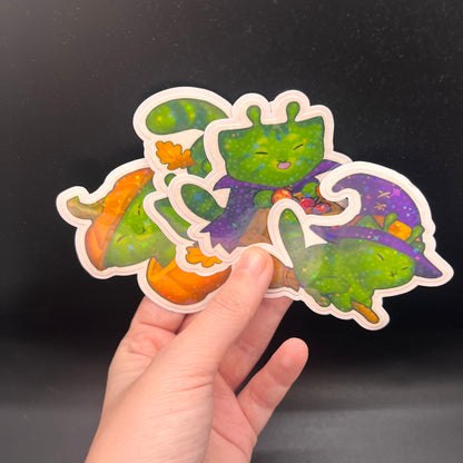 Witch kitty star holo sticker 3in || 7.5cm