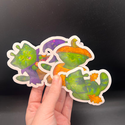 Witch kitty star holo sticker 3in || 7.5cm
