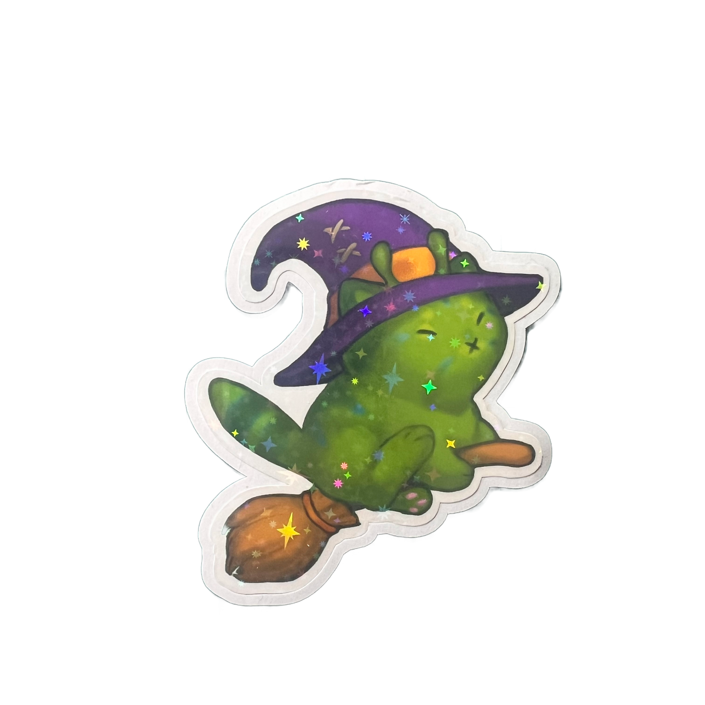 Witch kitty star holo sticker 3in || 7.5cm