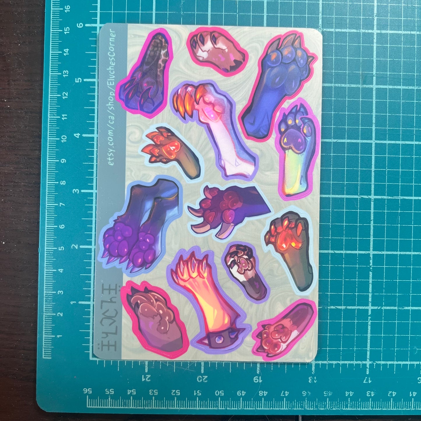 4x6 paws sticker sheet || 4x6in 10x15cm