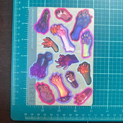 4x6 paws sticker sheet || 4x6in 10x15cm