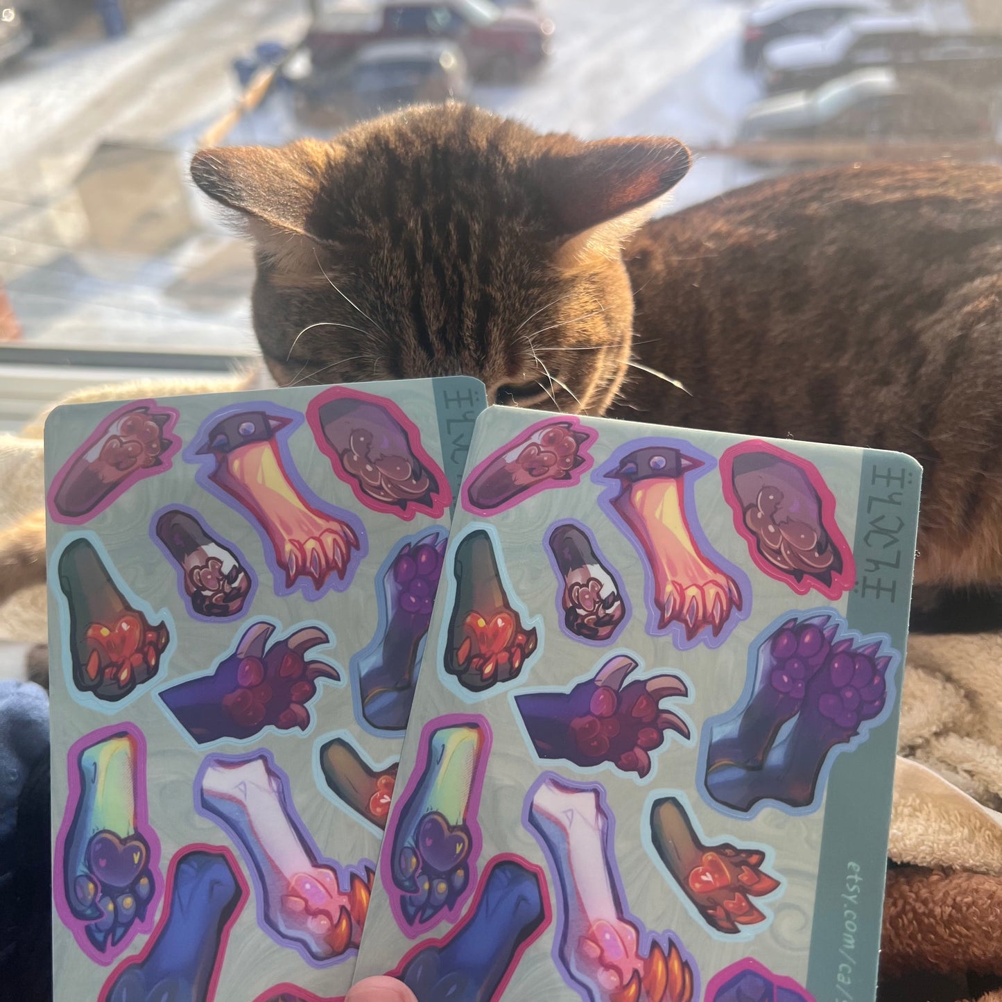 4x6 paws sticker sheet || 4x6in 10x15cm