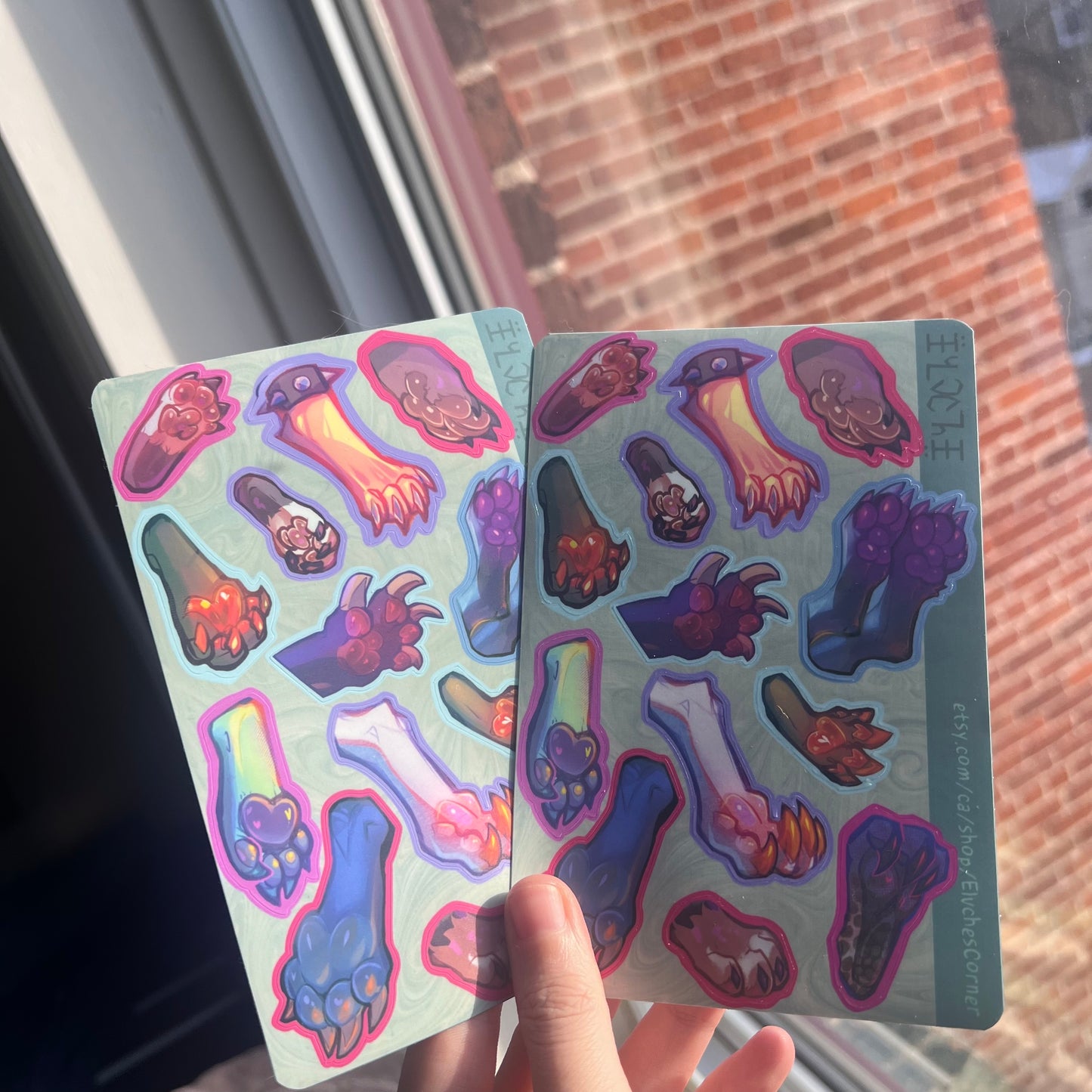 4x6 paws sticker sheet || 4x6in 10x15cm