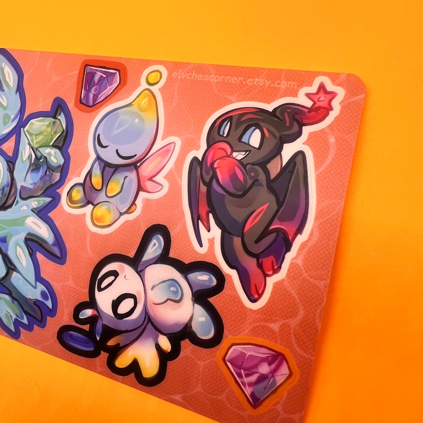 Chaos and Chao matte sticker sheet 4x6in / 10x15cm