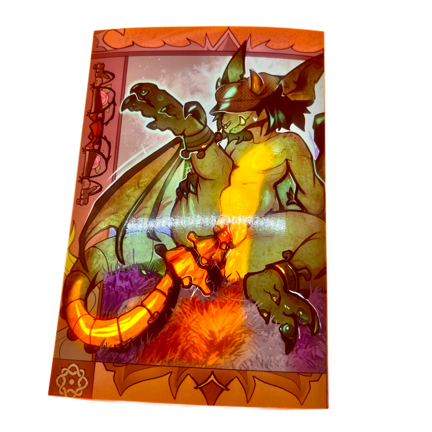 Ivy gargoyle yellow glossy art print  - small