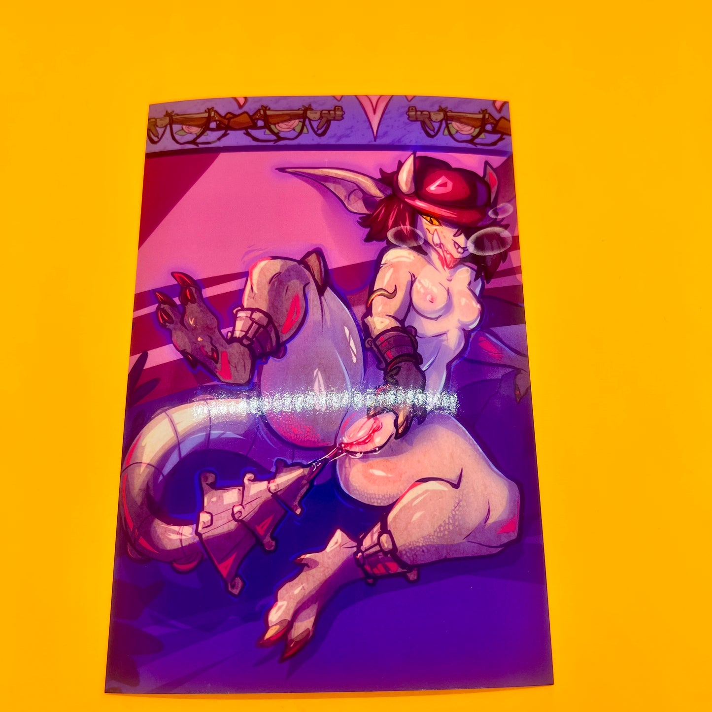 Ivy gargoyle purple glossy art print  - small