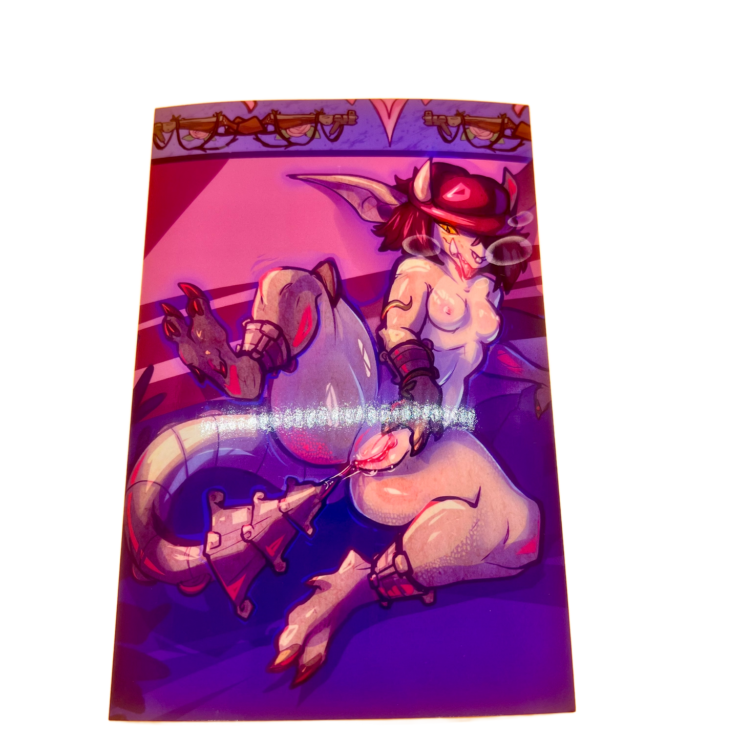 Ivy gargoyle purple glossy art print  - small
