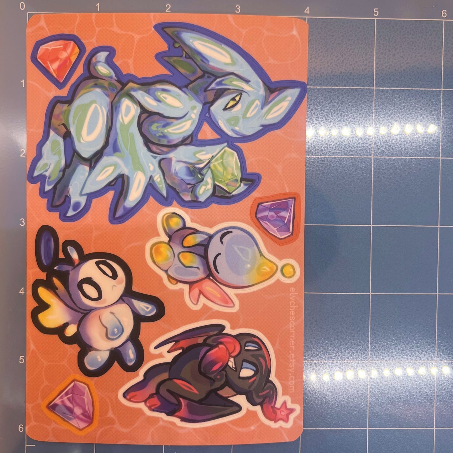 Chaos and Chao matte sticker sheet 4x6in / 10x15cm