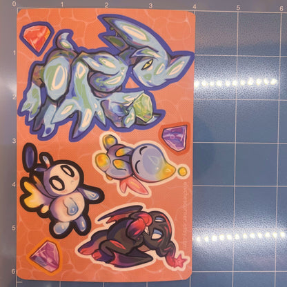 Chaos and Chao matte sticker sheet 4x6in / 10x15cm