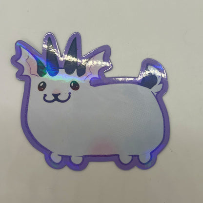 Purple DeerGoat Cute and Fat Holo  Soft Fridge Magnet 3in | 7cm