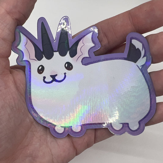 Purple DeerGoat Cute and Fat Holo  Soft Fridge Magnet 3in | 7cm