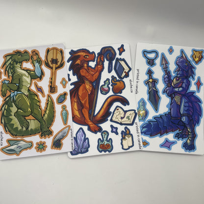 Blue Naked Kobold Sticker Sheet: Matte 4x6 in | 10x15 cm Water Resistant
