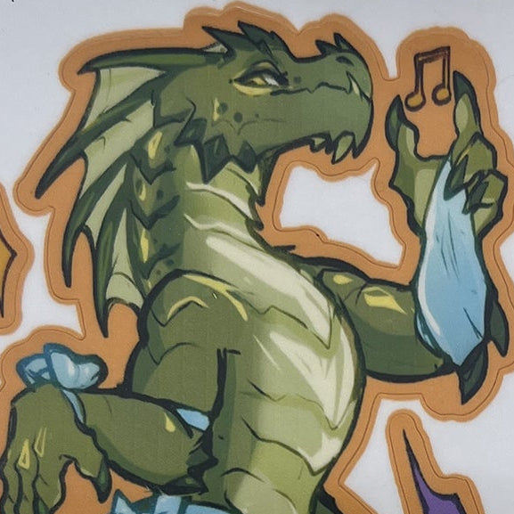 Green Naked Kobold Sticker Sheet: Matte 4x6 in | 10x15 cm Water Resistant