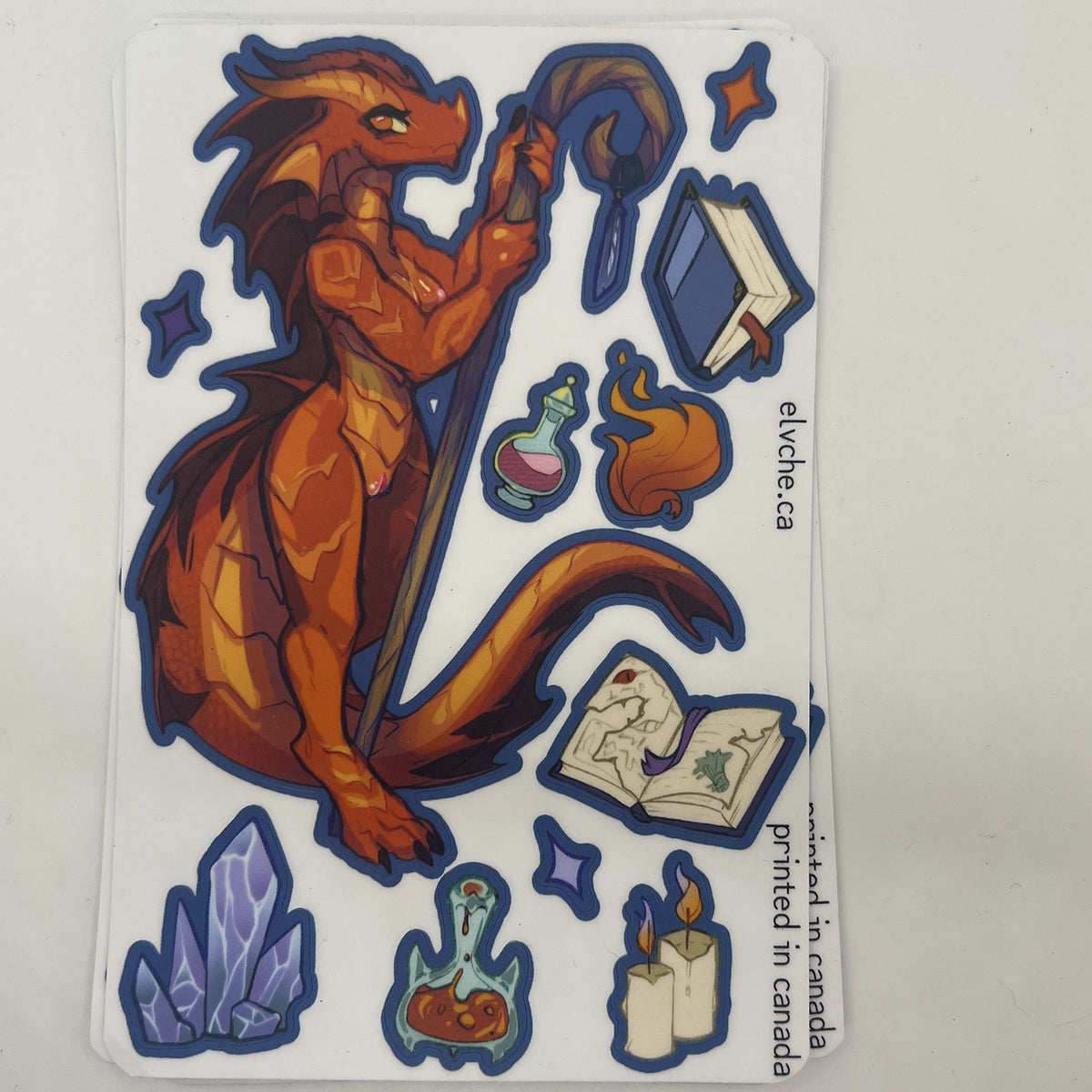 Red Naked Kobold Sticker Sheet: Matte 4x6 in | 10x15 cm Water Resistant