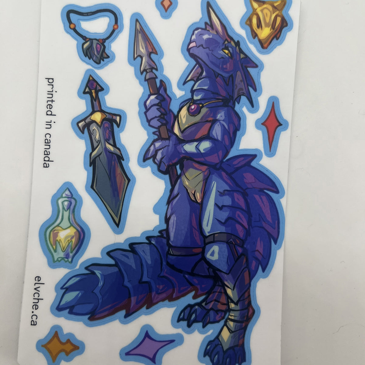 Blue Naked Kobold Sticker Sheet: Matte 4x6 in | 10x15 cm Water Resistant