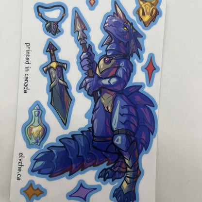 Blue Naked Kobold Sticker Sheet: Matte 4x6 in | 10x15 cm Water Resistant