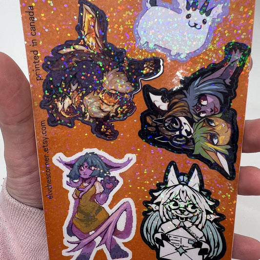 Mafra GoatDeer Elva Sticker Sheet: Holo Dotted 4x6 in | 10x15 cm Water Resistant